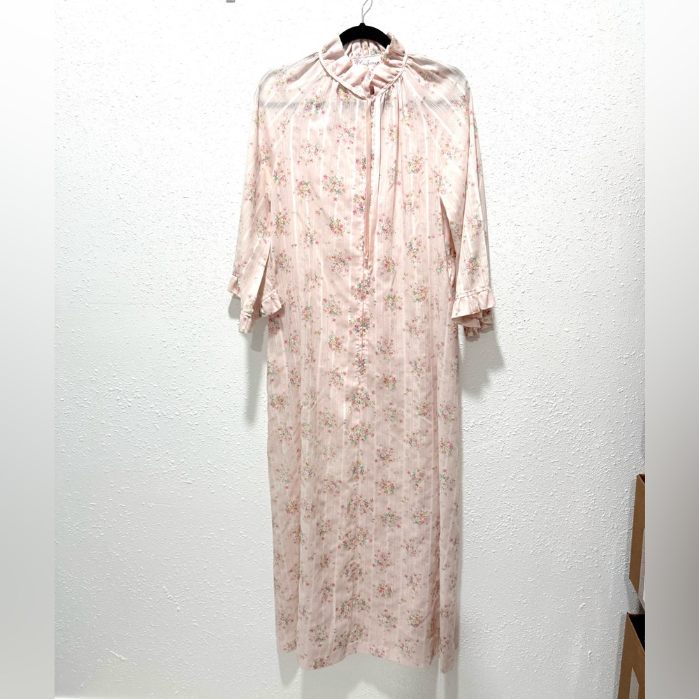 Vintage lightweight‎ long Floral Pink Women's Nightgown M